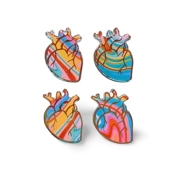 Heart Badge Reel | Handmade ID Holder | Nurse Teacher Student Therapist Gift NWT - Picture 3 of 5